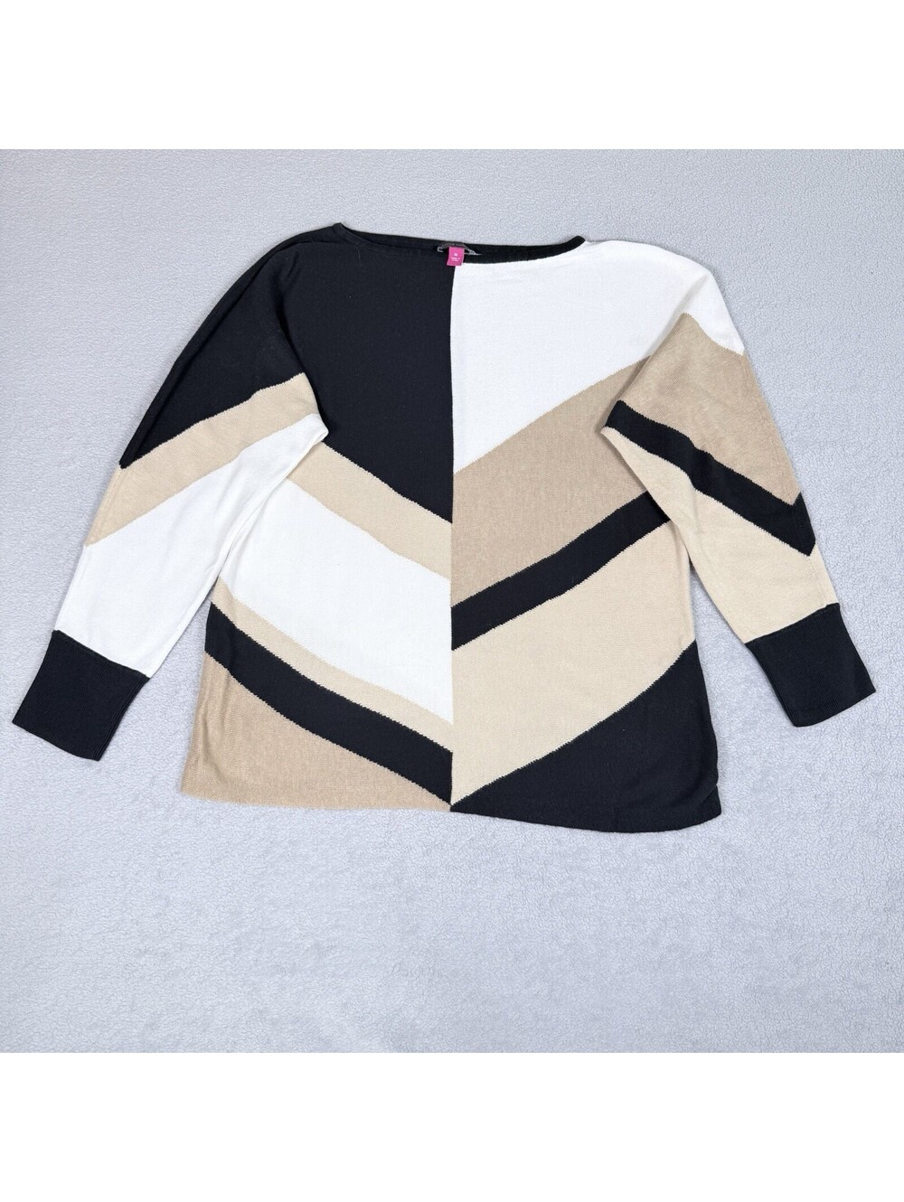 Vince Camuto Sweater Crew Neck Colorblock Striped Size Medium